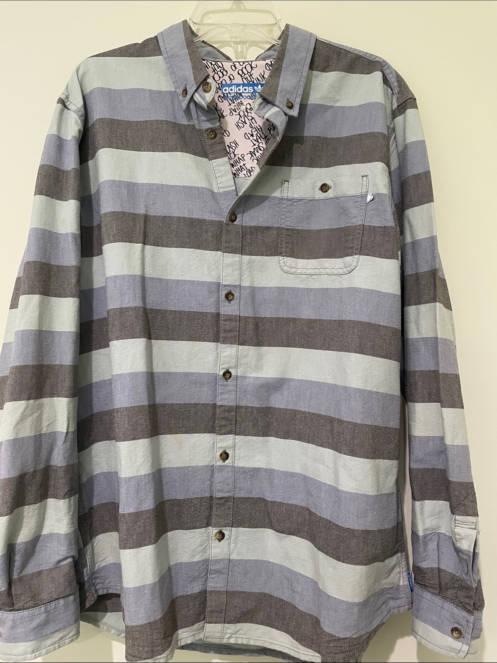 Adidas Skateboarding Shmoofoil Mark Gonzales Gonz Long Sleeve Button Shirt S XL